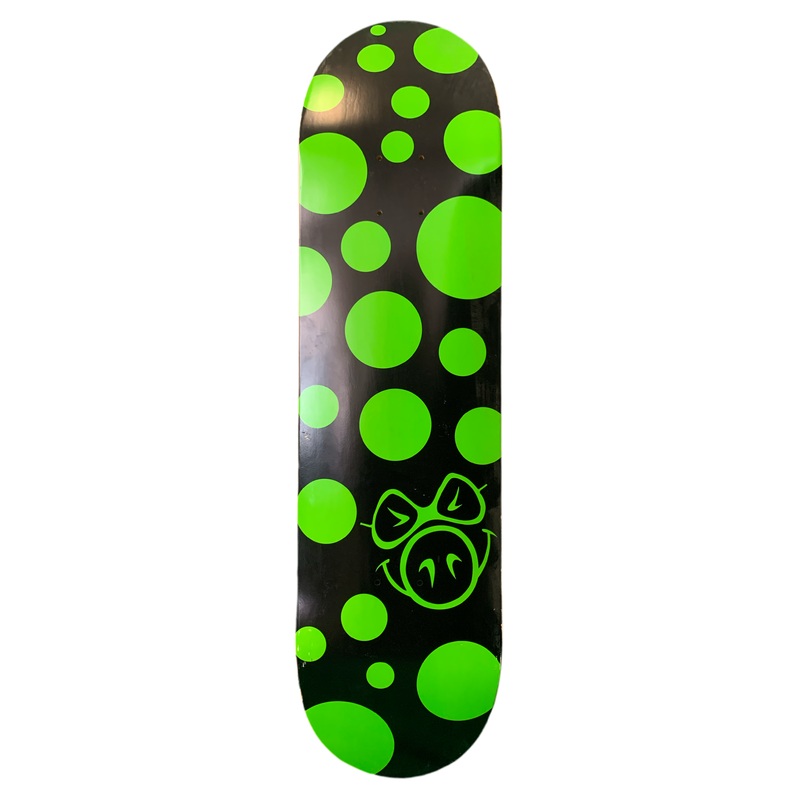 Pig Wood Polka Dots Black/Green 8″ Classic Skateboard Deck