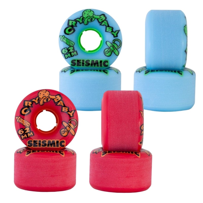 Seismic: 62mm Cry Baby Elixir Longboard Wheels 84a Red Elixir