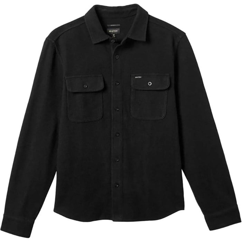 BRIXTON BOWEERY TEXTURED TWILL OVERSHIRT BLACK MEDIUM