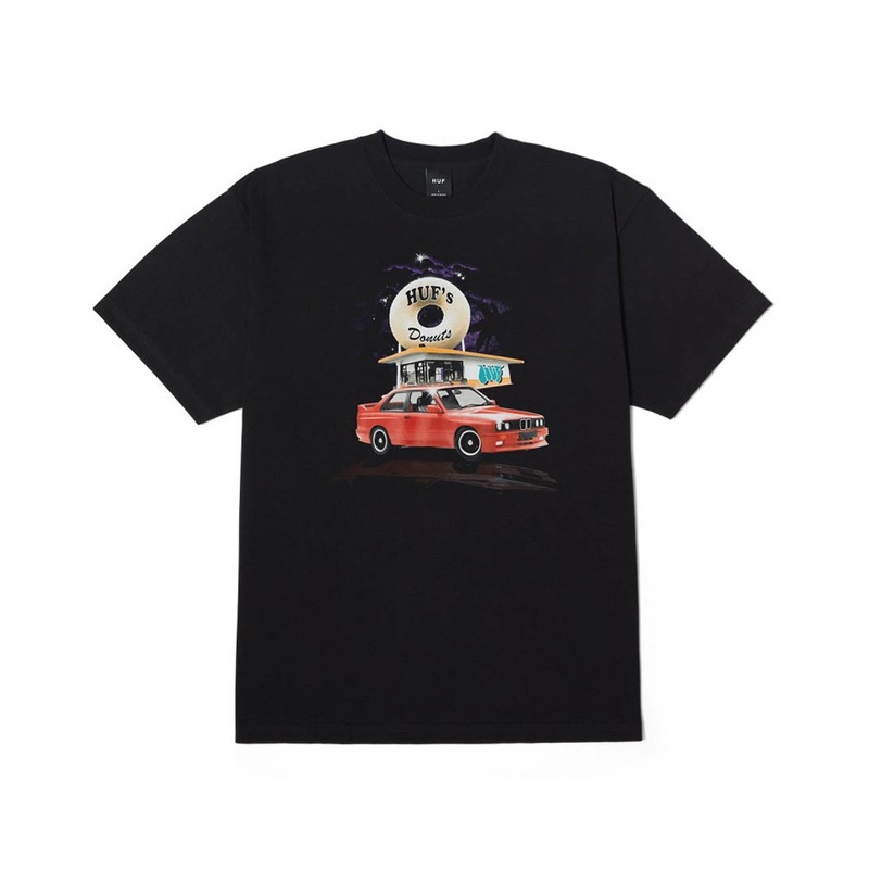 HUF DRIVE THRU T-SHIRT BLACK MEDIUM