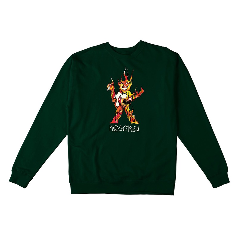 Krooked Inferno Crewneck Sweatshirt S Dark Green