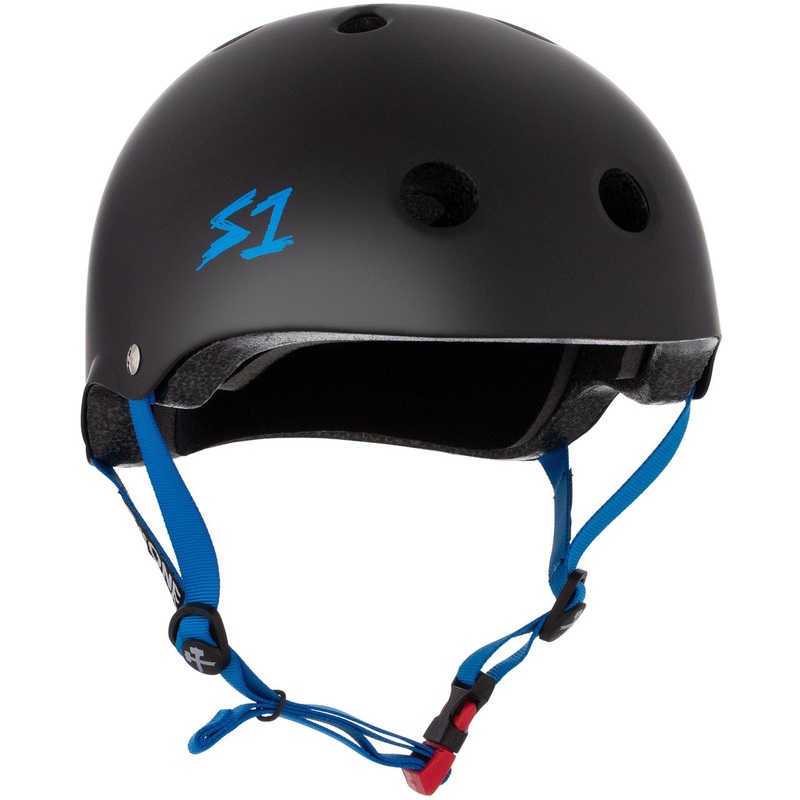 S1 Mini Lifer Helmet – Black Matte/Cyan Straps X-Small (18.5″) Black
