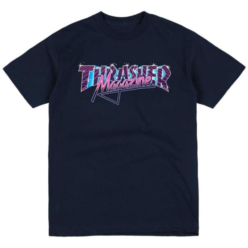 THRASHER T-SHIRT VICE LOGO – NAVY SMALL