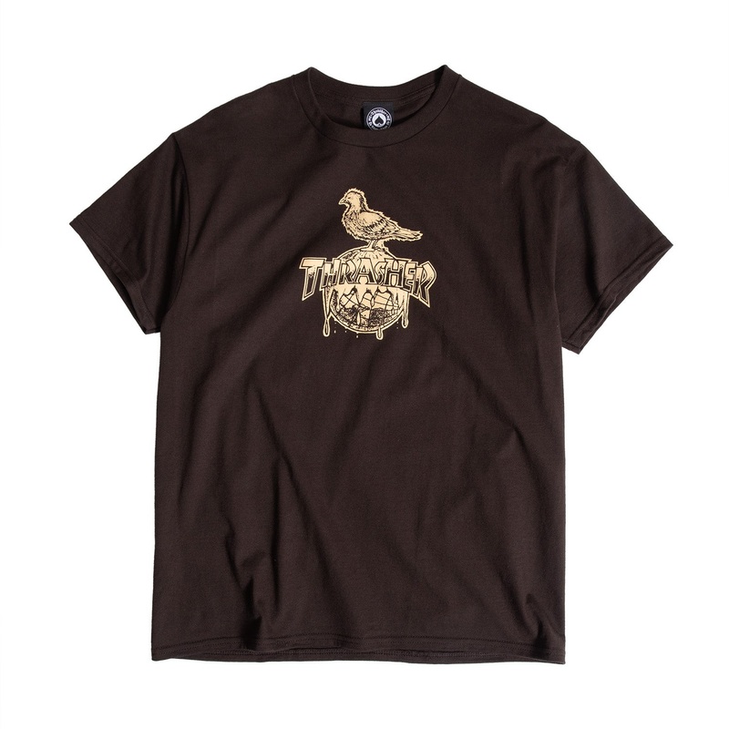 Thrasher X Antihero Cover The Earth T-Shirt S Brown