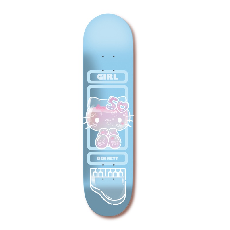 Girl Bennett Hello Kitty 50th Anniversary Skateboard Deck – 8.25″ Blue