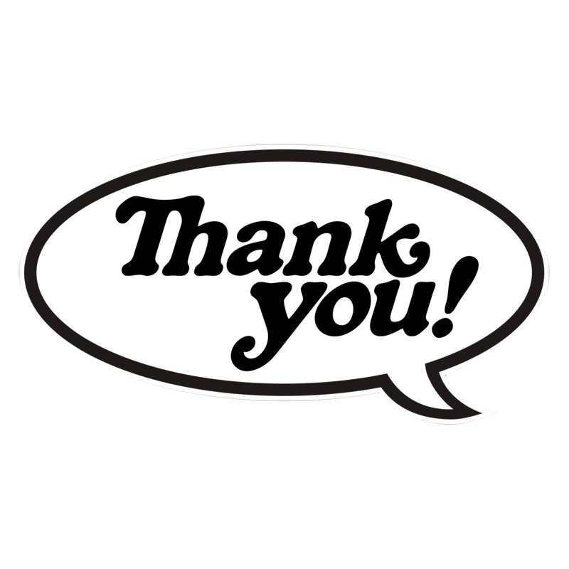 Thank You Bubble Sticker One Size Assorted