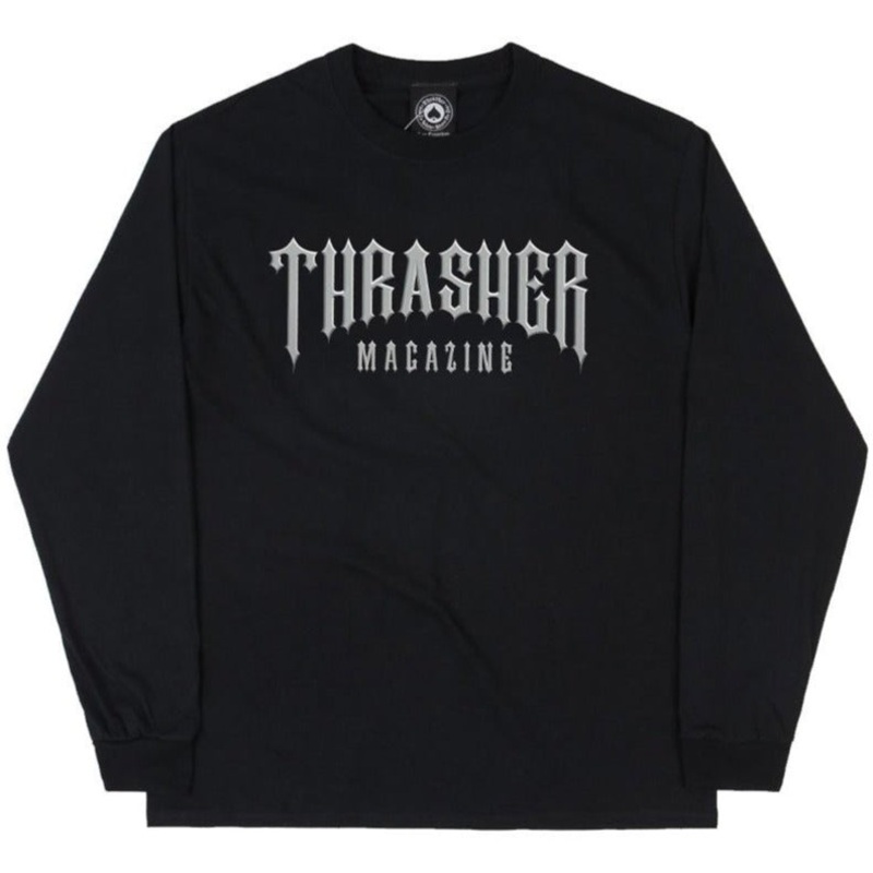 THRASHER L/S T-SHIRT LOW LOW LOGO – BLACK MEDIUM