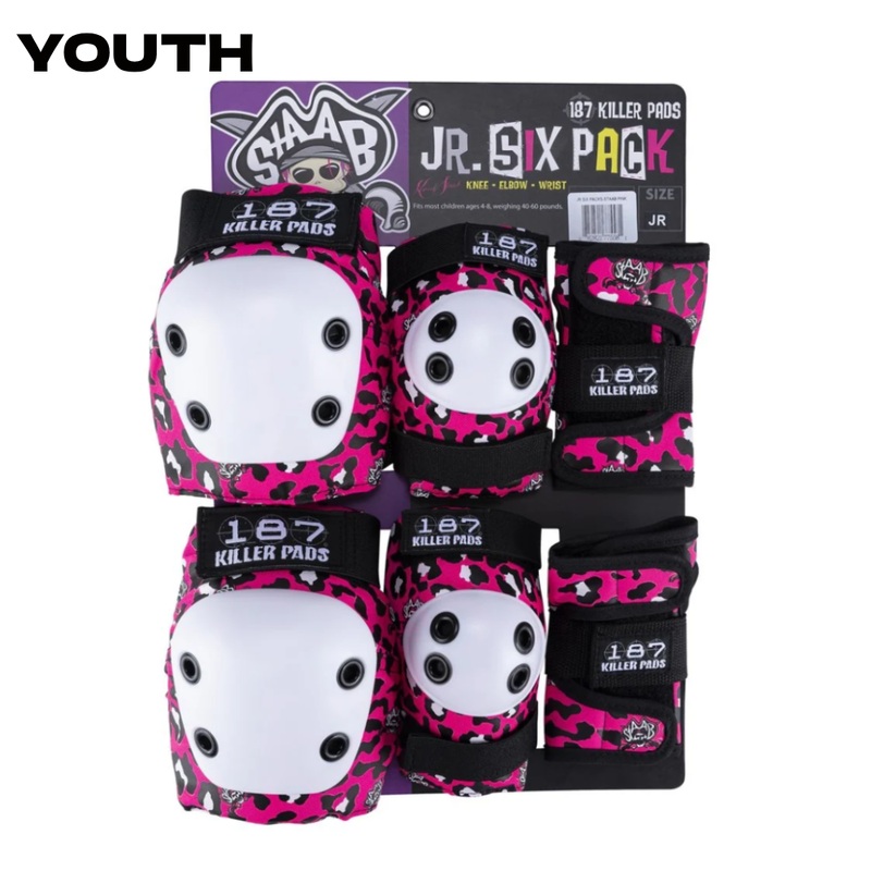 187 KILLER PADS – JUNIOR SIX PACK PAD SET STAAB PINK CHEETAH