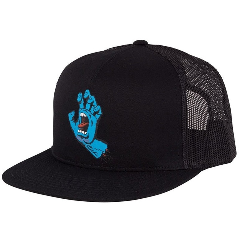 SANTA CRUZ SCREAMING HAND TRUCKER SNAPBACK BLACK/BLACK
