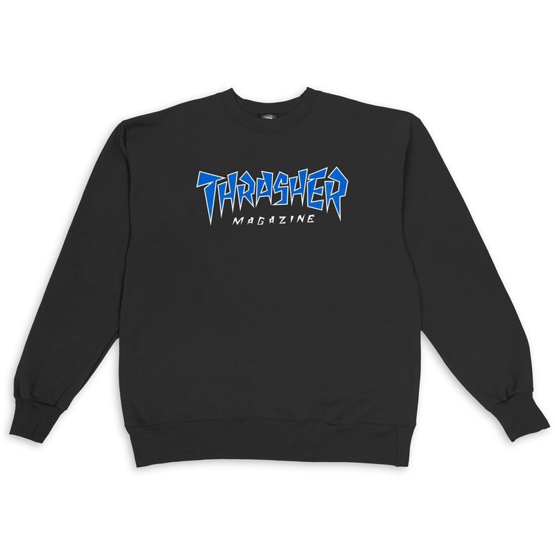 THRASHER JAGGED LOGO CREW – BLACK SMALL