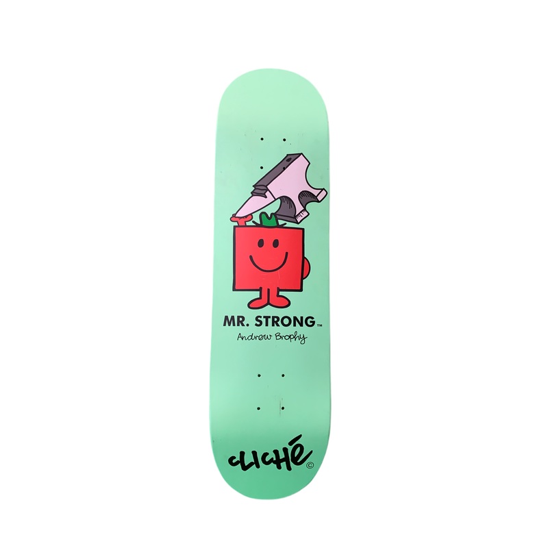 Cliche x Mr. Men Andrew Brophy Mr. Strong  8.5″ Classic Skateboard Deck