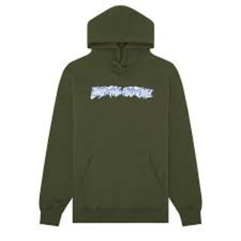 Fucking Awesome Cut Out Logo Hooded Sweater – Army Small