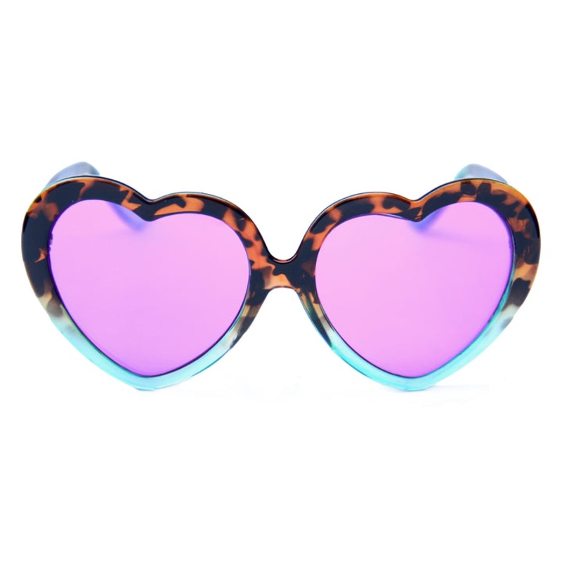 HAPPY HOUR SUNGLASSES HEART ONS TORTOISE TEAL FADE