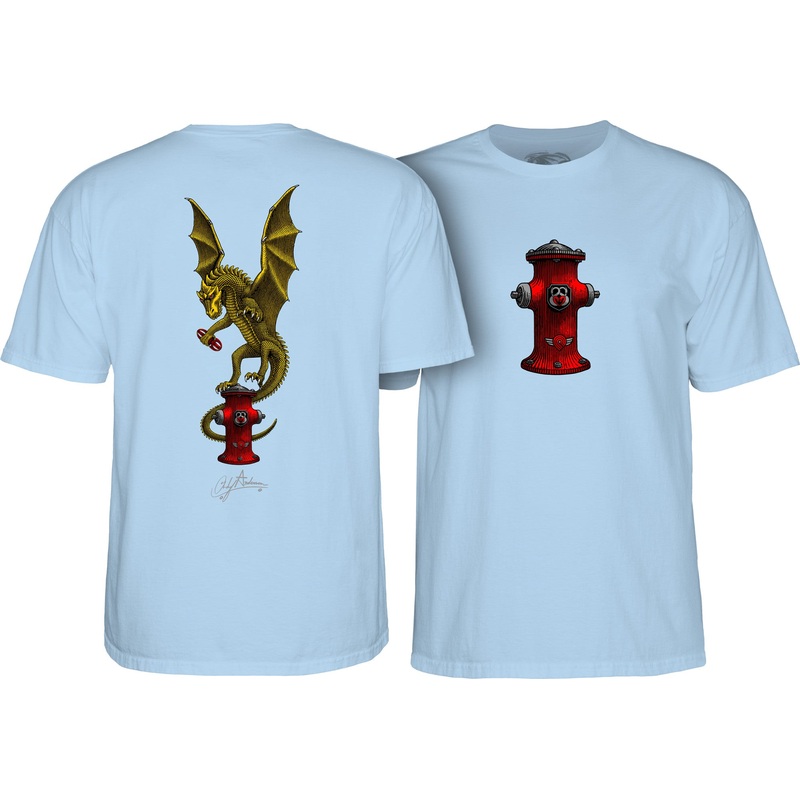 Powell Peralta Andy Anderson Vajra T-shirt – Light Blue M Blue