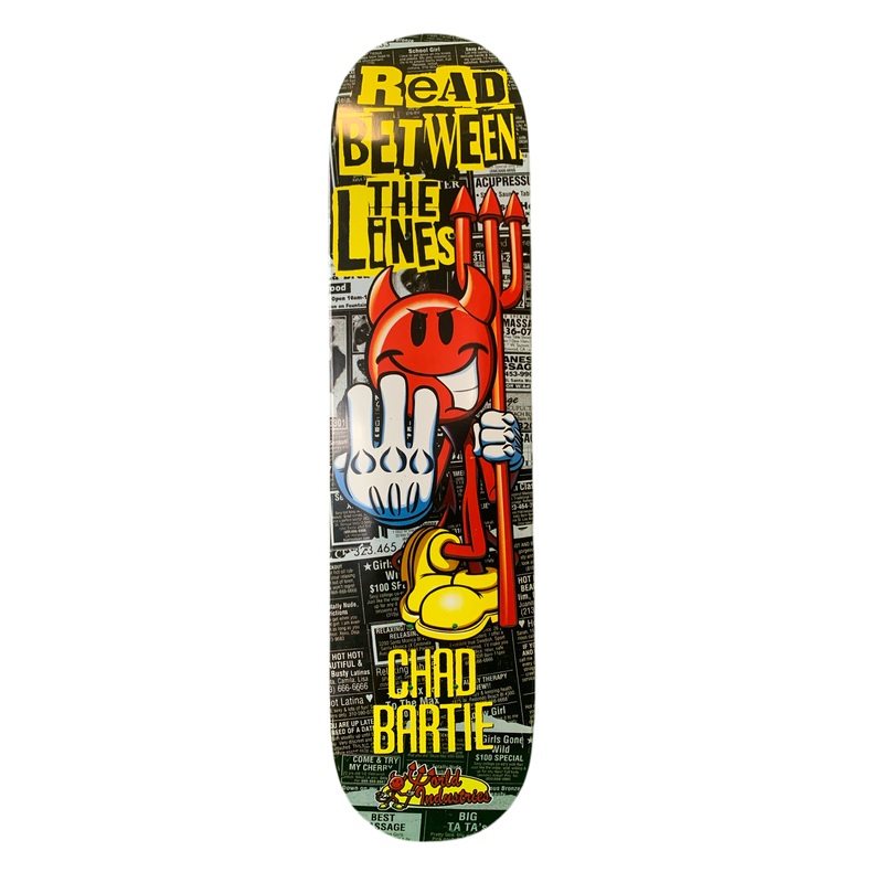 World Industries Chad Bartie Read Between The Lines 7.5″ Classic Skateboard Deck