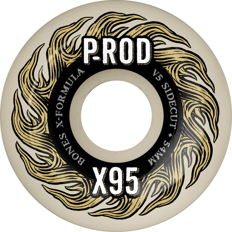 Bones X-Formula P-Rod Pro V5 Sidecut 54mm 95a Wheels – White (Set of 4)