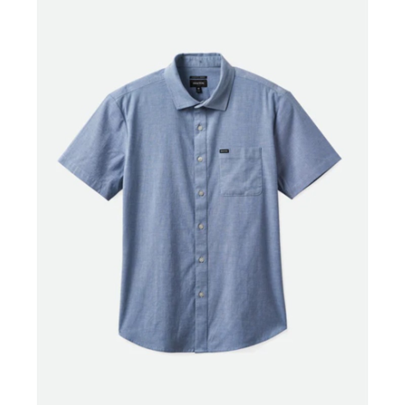 Brixton Charter Oxford S/S Shirt – Light Blue Chambray Small