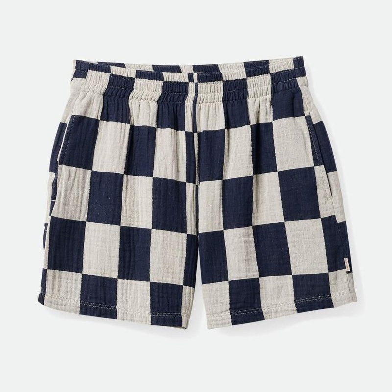 BRIXTON WOMENS MYKONOS BOXER SHORT WASHED NAVY X-SMALL