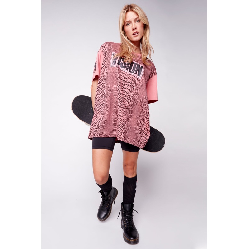 Broken Check T-Shirt – Dusty Rose S