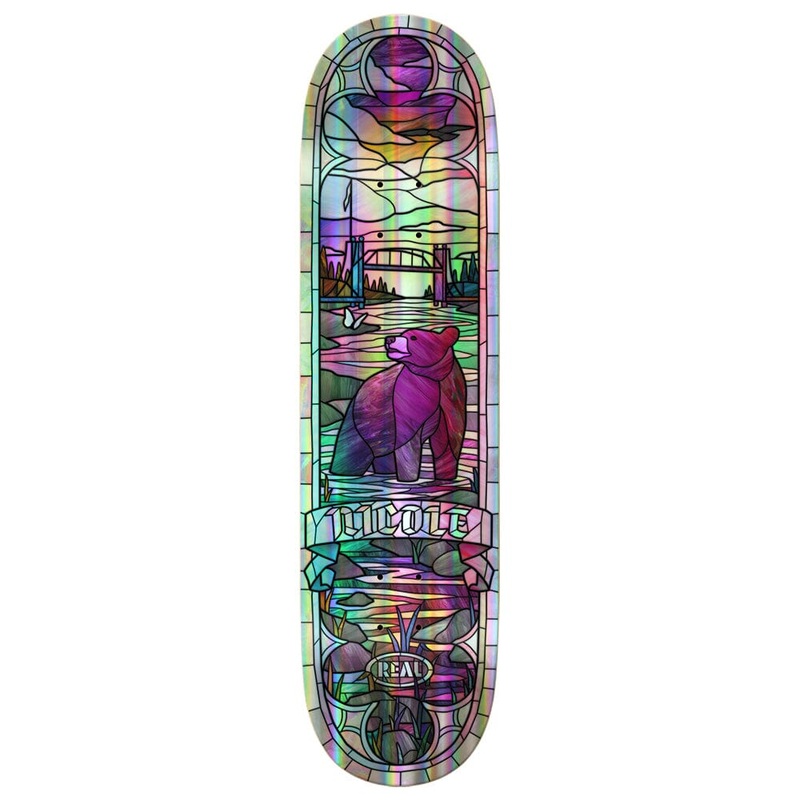 REAL DECK NICOLE RAINBOW FOIL HOLOGRAPHIC CATHEDRAL (8.38″) 8.38″
