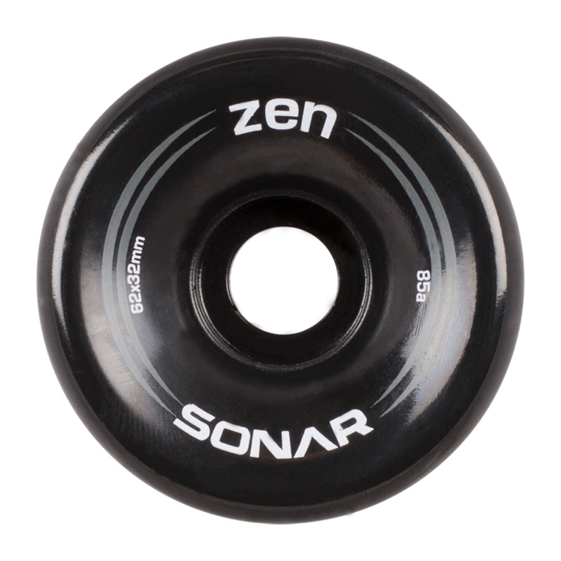 Riedell Sonar Zen 85a 62mm (Set of 4) Black Roller Skate Wheels