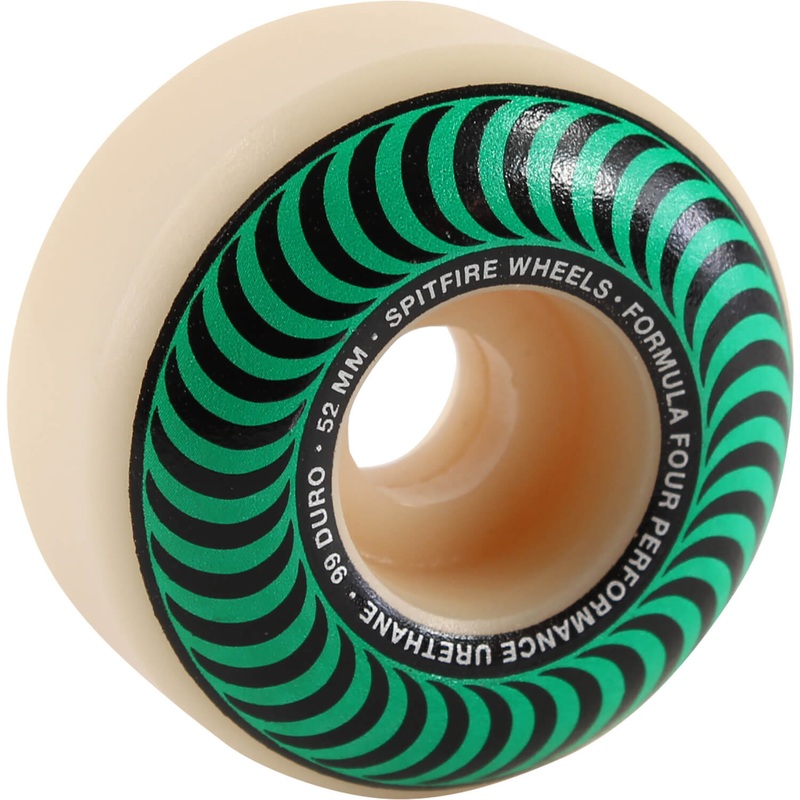 Spitfire Wheels F4 Classic Swirl 52mm 99a – White/Green (Set of 4)