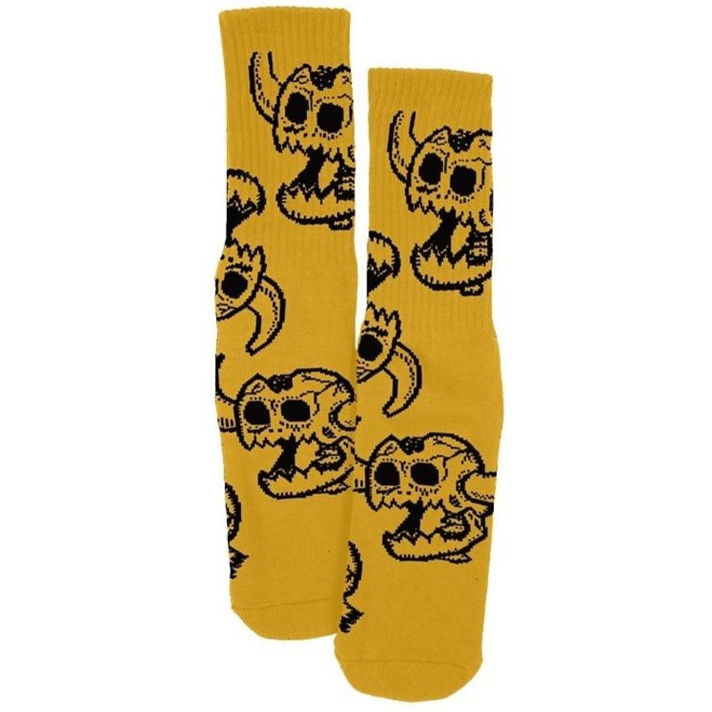 TOY MACHINE SOCKS – MONSTER SKULL YELLOW