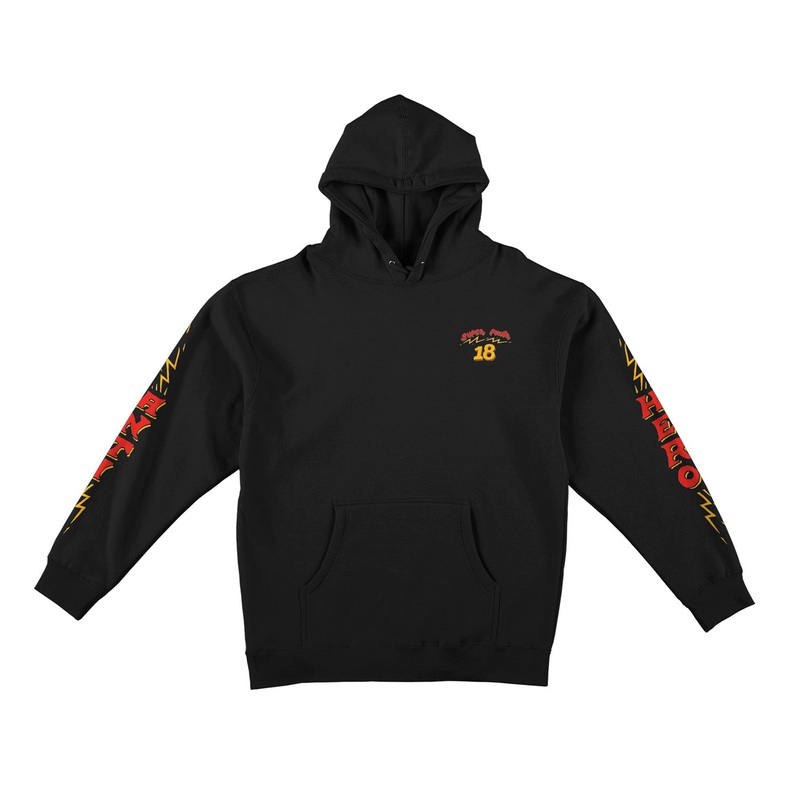 Antihero Superpower 18 Hooded Sweatshirt M Black/Yellow/Red