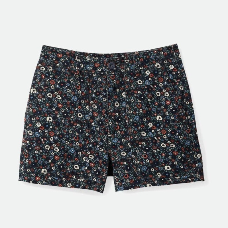 BRIXTON WOMENS VANCOUVER SHORT WASHED FLORAL/NAVY 25