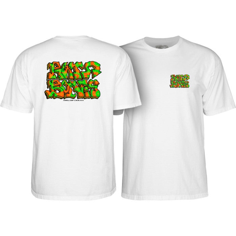 POWELL PERALTA RAT BONES GRAFFITI T-SHIRT WHITE SMALL