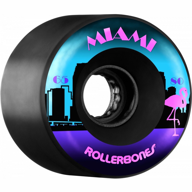 Rollerbones Outdoor Miami Wheel 65mm 80a – Black (Set of 8)