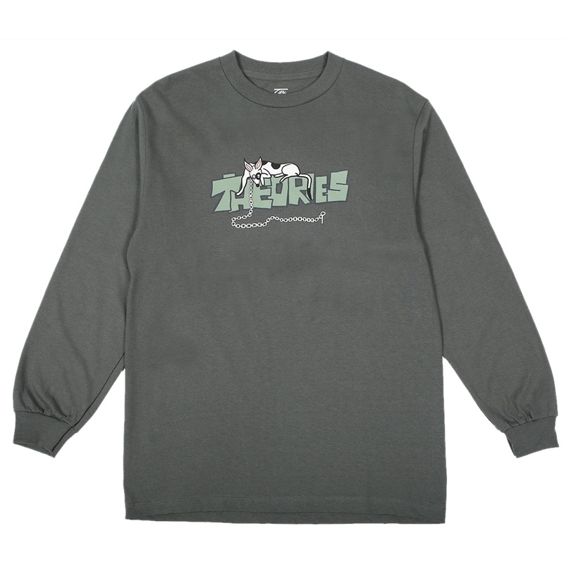 THEORIES LONG SLEEVE T-SHIRT PIANO TRAP PEWTER MED