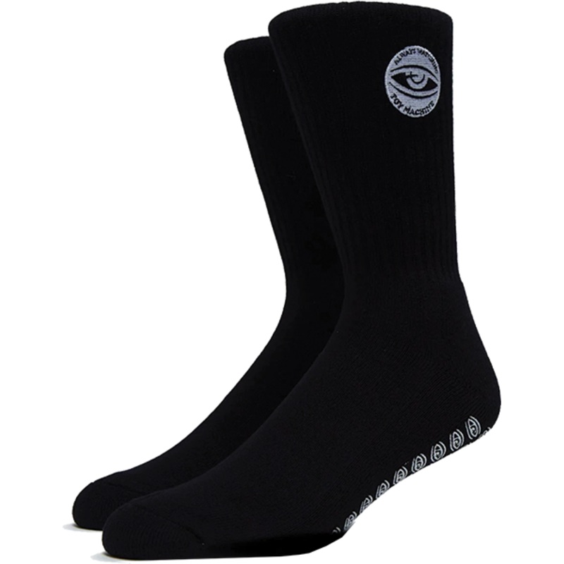 TM ALWAYS WATCHING GRIP CREW SOCK BLACK S 1pr