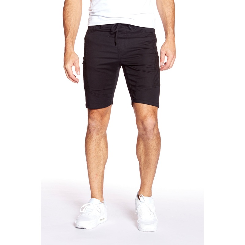 CASH -Mens Ripstop Moto Stitch Short – Black 28(XS)