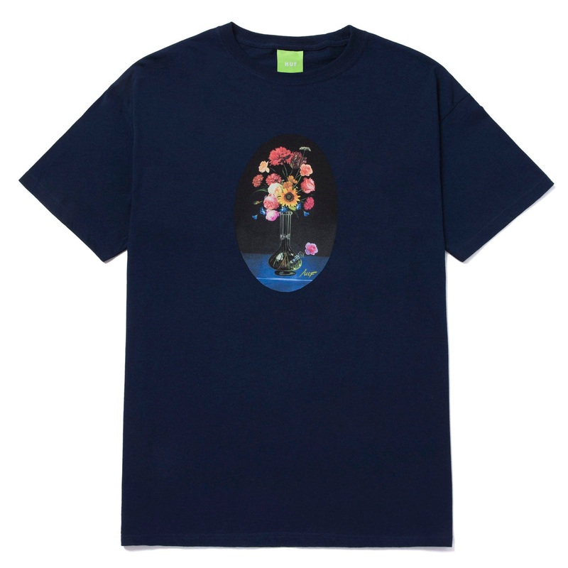HUF MOMS NEW VASE T-SHIRT NAVY MEDIUM