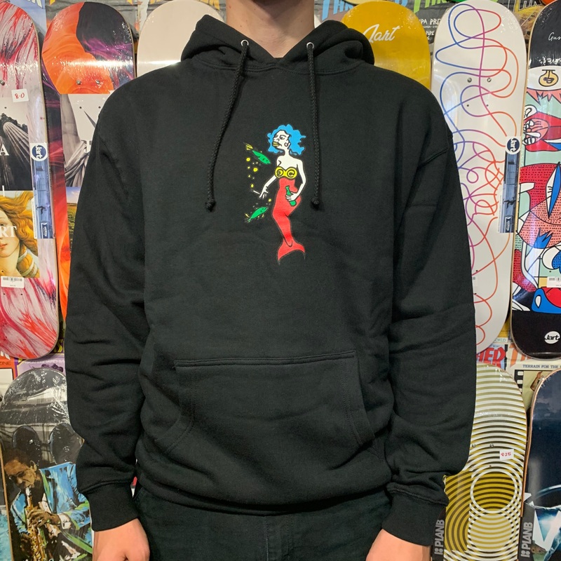 KROOKED MERMAID PULLOVER HOODIE BLACK MED