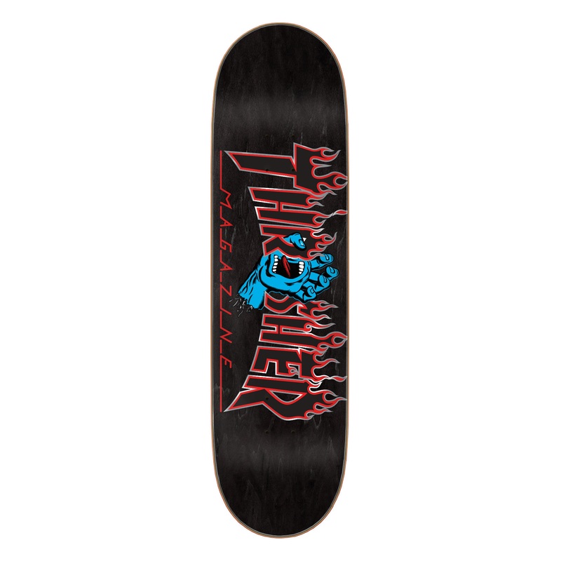 SANTA CRUZ X THRASHER DECK SCREAMING HAND FLAME LOGO (8.5″) 8.5″