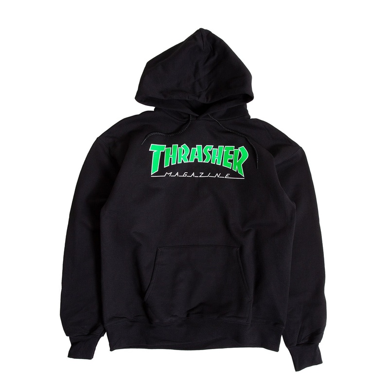 Thrasher Outlined Hooded Sweatshirt S Black/Green
