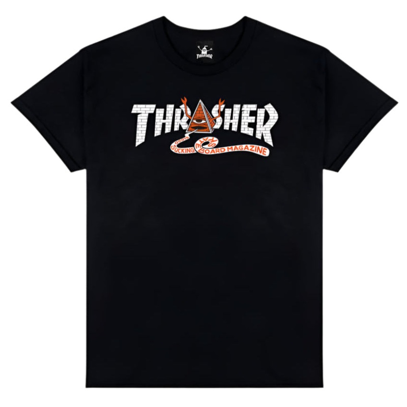 THRASHER X TOY MACHINE PYRAMID BLACK MEDIUM