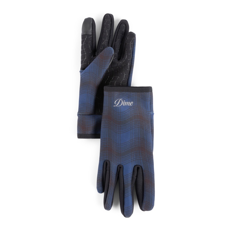 Dime City Plaid Gloves – Navy SM/MD