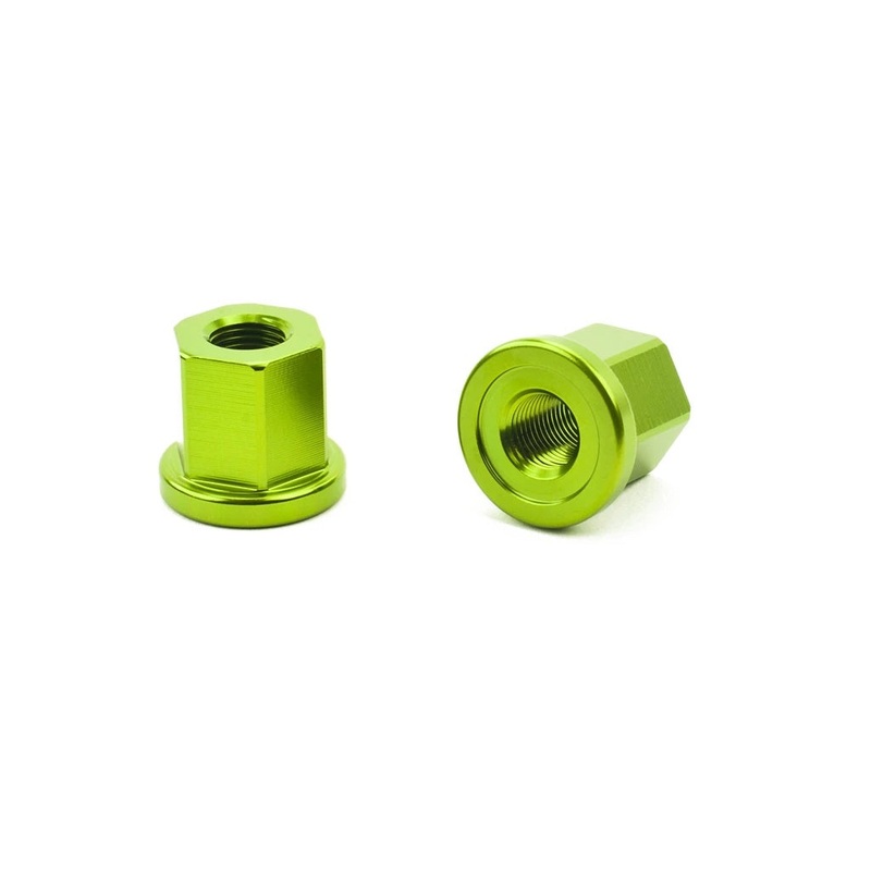 Mission BMX 3/8″ Aluminum Axle Nuts – Green