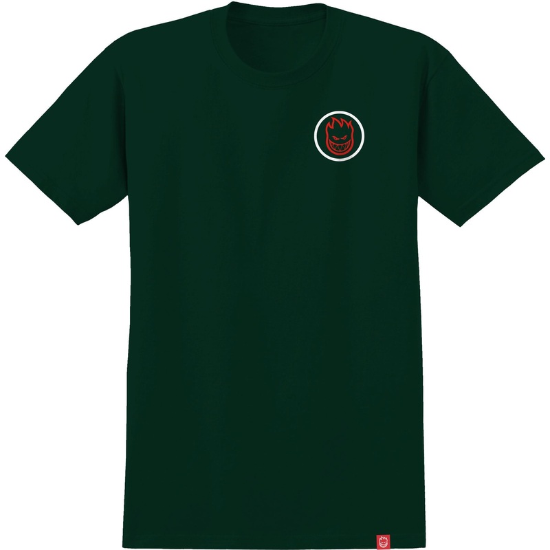 SPITFIRE OG CLASSIC SWIRL FADE T-SHIRT FORREST GREEN/RED/WHITE SMALL