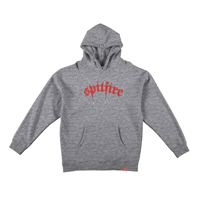Spitfire Venom Youth Hooded Sweatshirt YS Heather Grey/Red/White