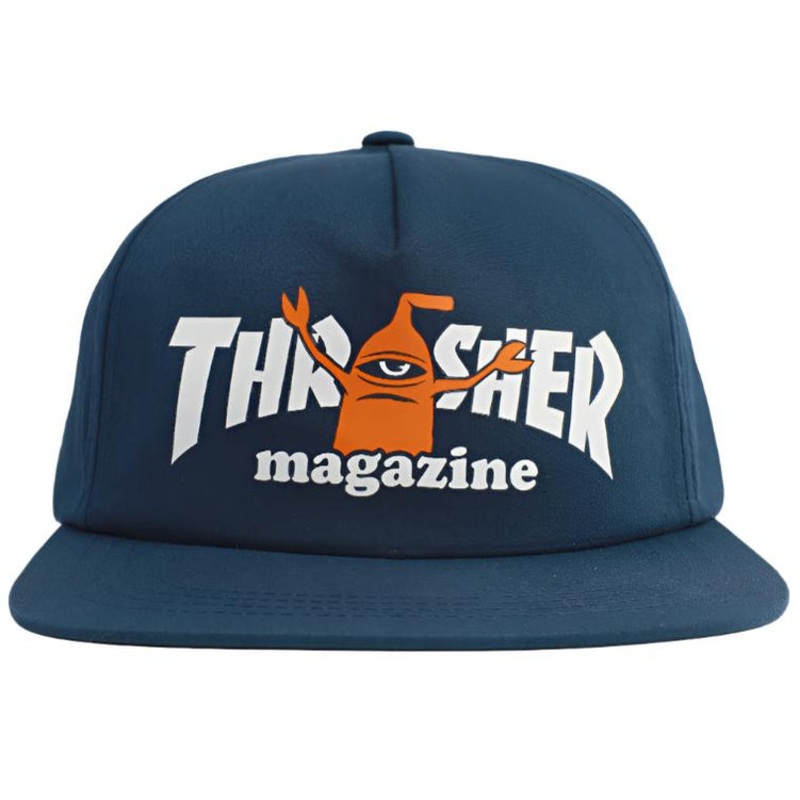 THRASHER X TOY MACHINE SECT SNAPBACK NAVY