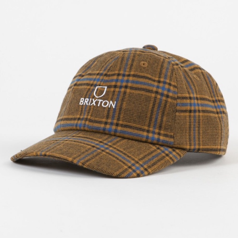 BRIXTON ALPHA LOW PROFILE CAP BLONDE PLAID