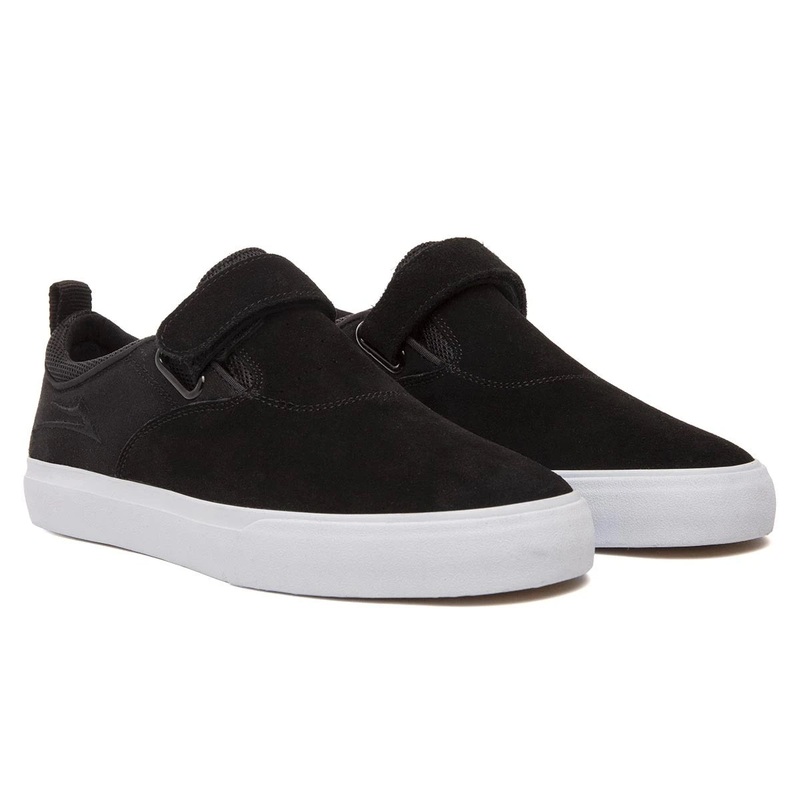 Lakai Shoes Riley 2 Velcro Strap – Black Suede 6 Black