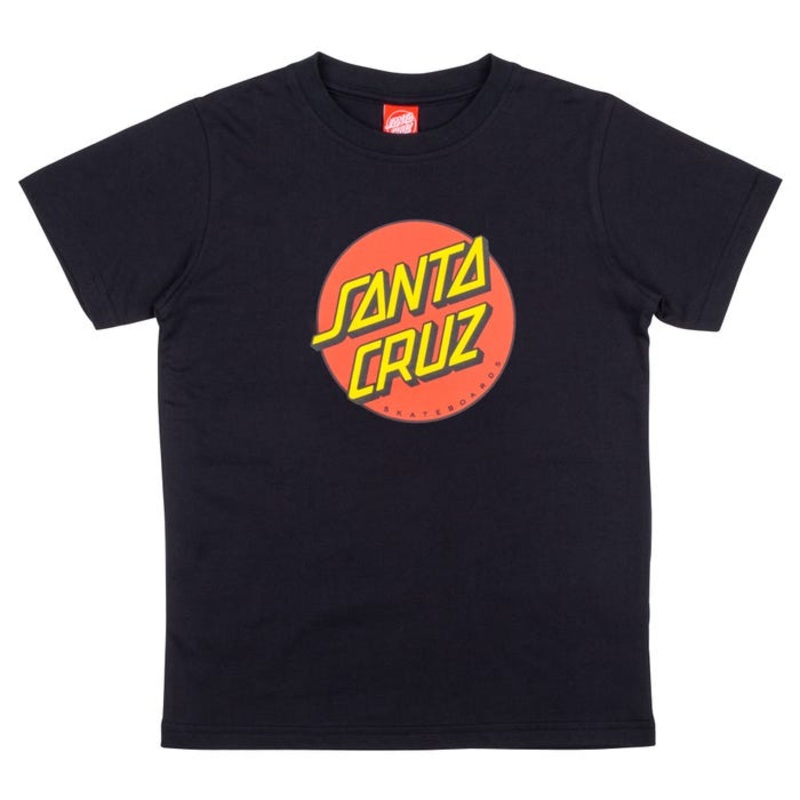 Santa Cruz Classic Dot Short Sleeve Youth T-Shirt – Black Small Black