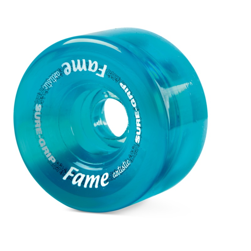 Sure-Grip Fame Artistic 95a 57mm (Set of 8) Clear Blue Roller Skate Wheels