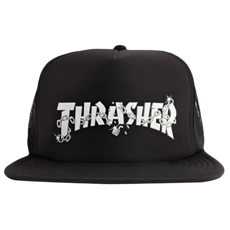 THRASHER CHAINS TRUCKER HAT BLACK