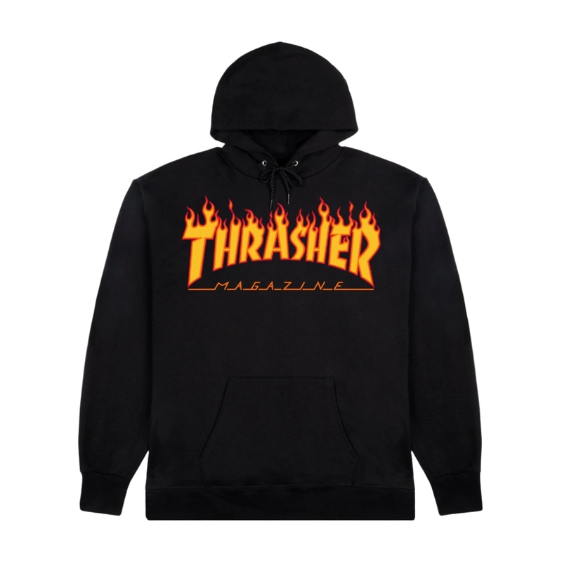 THRASHER YOUTH FLAME LOGO HOOD BLACK YOUTH SMALL